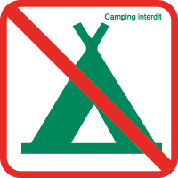 Logo camping interdit