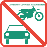 Logo véhicules à moteur interdits