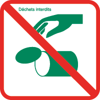 Logo déchets interdits